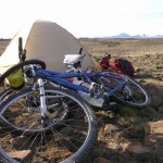           Camp on the plains of Central Iceland