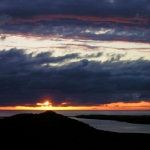         Sunset June 21 in the North of Iceland 
