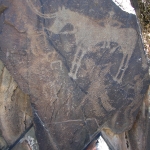         Rock art on the steppes.  