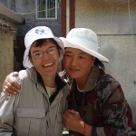A hug, Claire and Tibetan woman