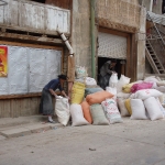 Women filling sacks