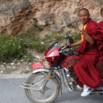 Monks on a motorcycle