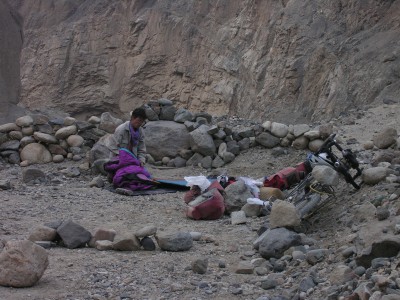 Bush Camp on the Rio Santa in Peruvian Andes