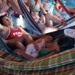 peruvian couple and baby in hamock our neighbors